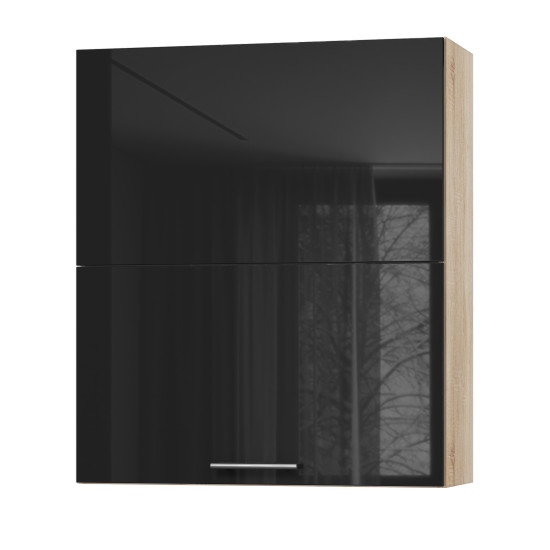 Корпус Стандарт дуб сонома, фасад Стандарт чорний глянець L402.HF 80х93х30