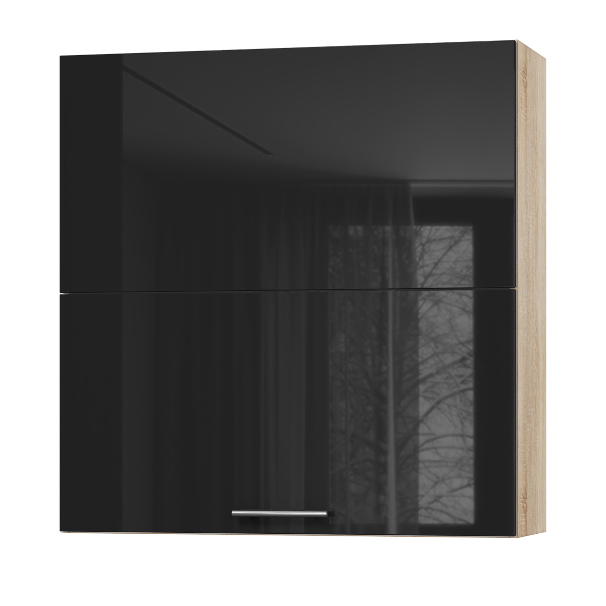 Корпус Стандарт дуб сонома, фасад Стандарт чорний глянець L402.HF 90х93х30