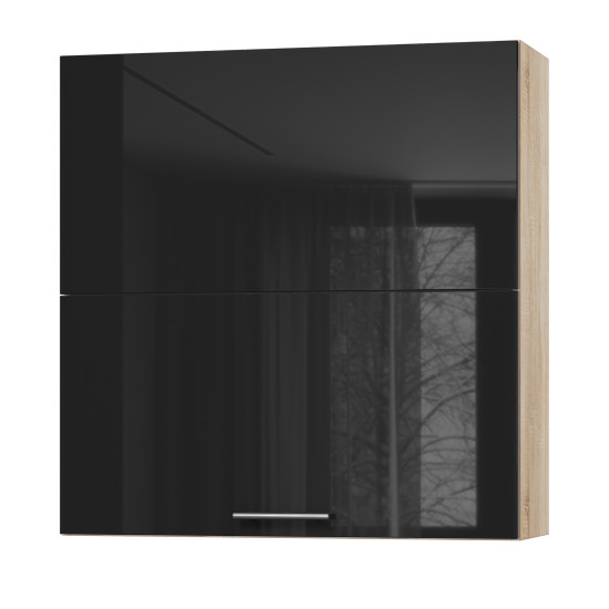 Корпус Стандарт дуб сонома, фасад Стандарт чорний глянець L402.HF 90х93х30
