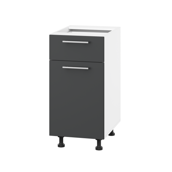 Корпус Стандарт білий, фасад Стандарт елегантний сірий софт 111.SM-40x72x52