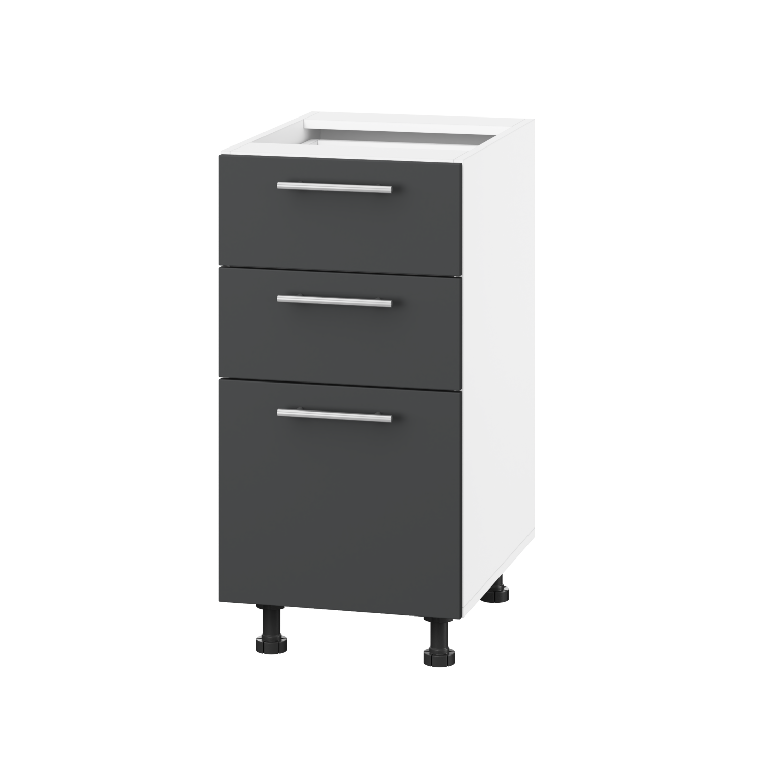 Корпус Стандарт білий, фасад Стандарт елегантний сірий софт 130.SM 40х72х52