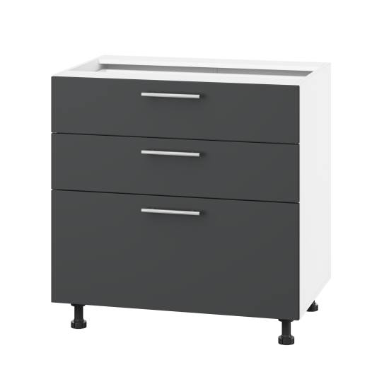 Корпус Стандарт білий, фасад Стандарт елегантний сірий софт 130.SM 80х72х52