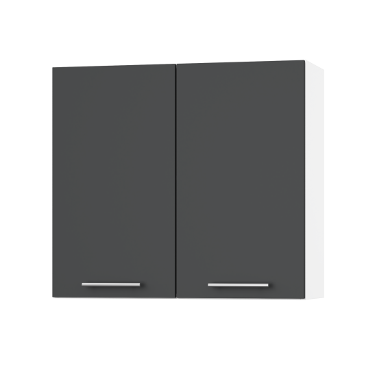 Корпус Стандарт білий, фасад Стандарт елегантний сірий софт 302 80х72х30