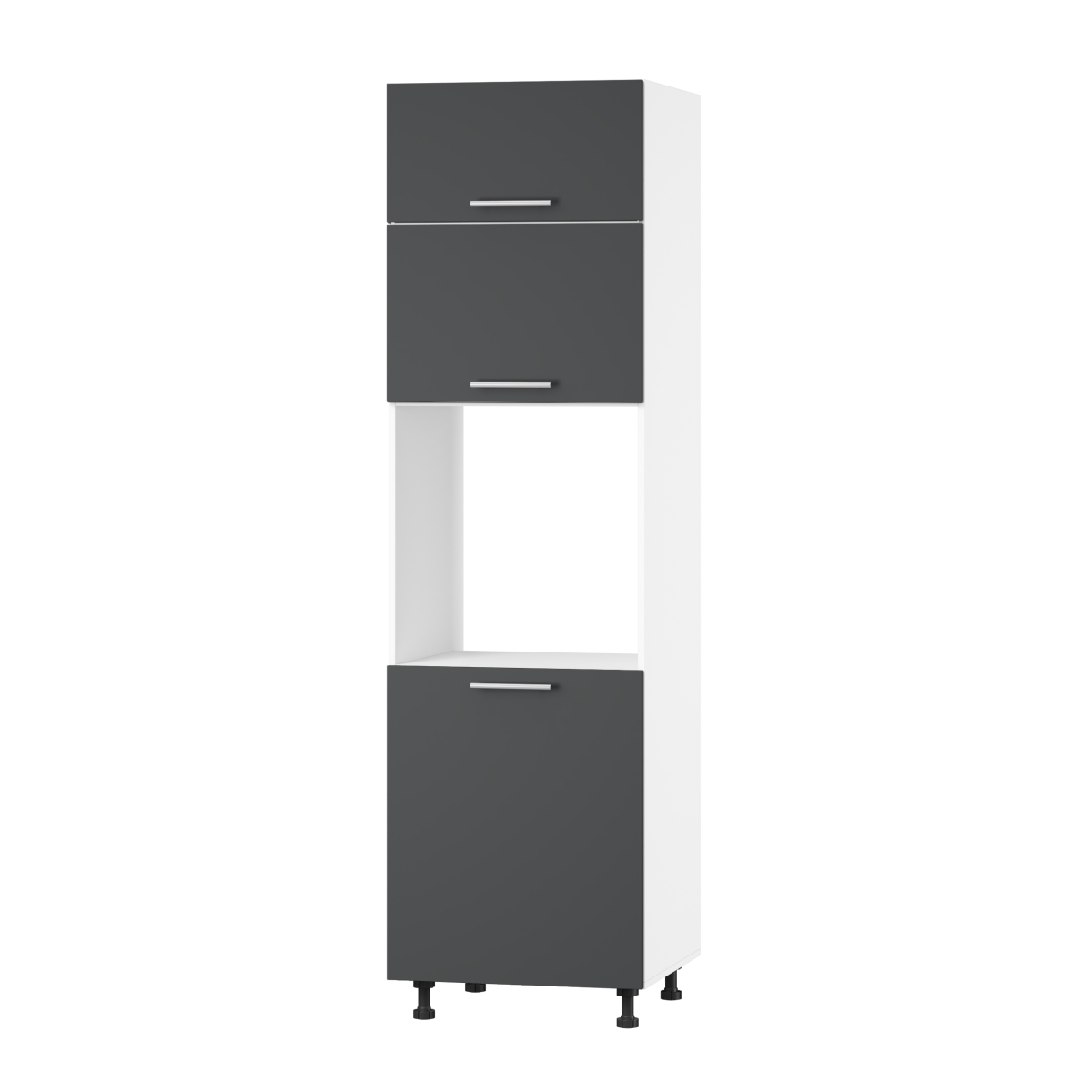 Корпус Стандарт білий, фасад Стандарт елегантний сірий софт 705.HK-xs 60х214х56