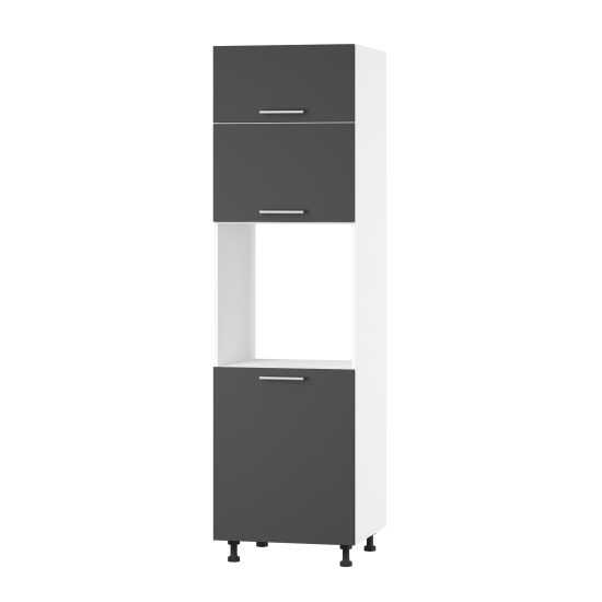 Корпус Стандарт білий, фасад Стандарт елегантний сірий софт 705.HK-xs 60х214х56