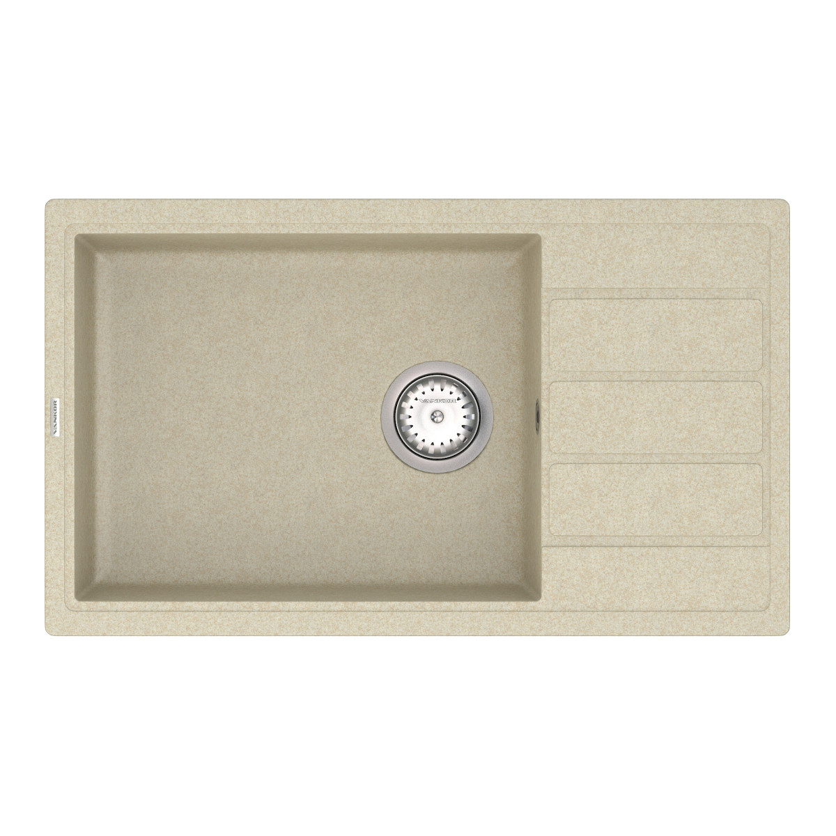 Кухонна мийка VANKOR Easy EMP 02.76 XL Beige + сифон VANKOR