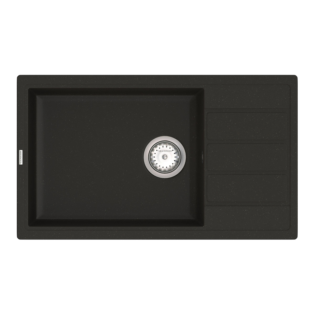 Кухонна мийка VANKOR Easy EMP 02.76 XL Black + сифон VANKOR