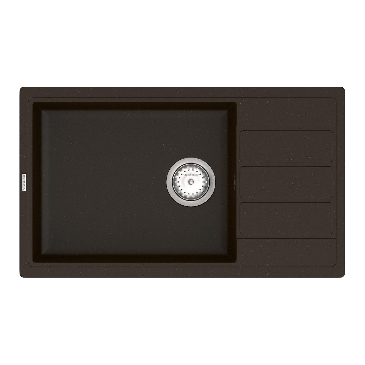 Кухонна мийка VANKOR Easy EMP 02.76 XL Chocolate + сифон VANKOR