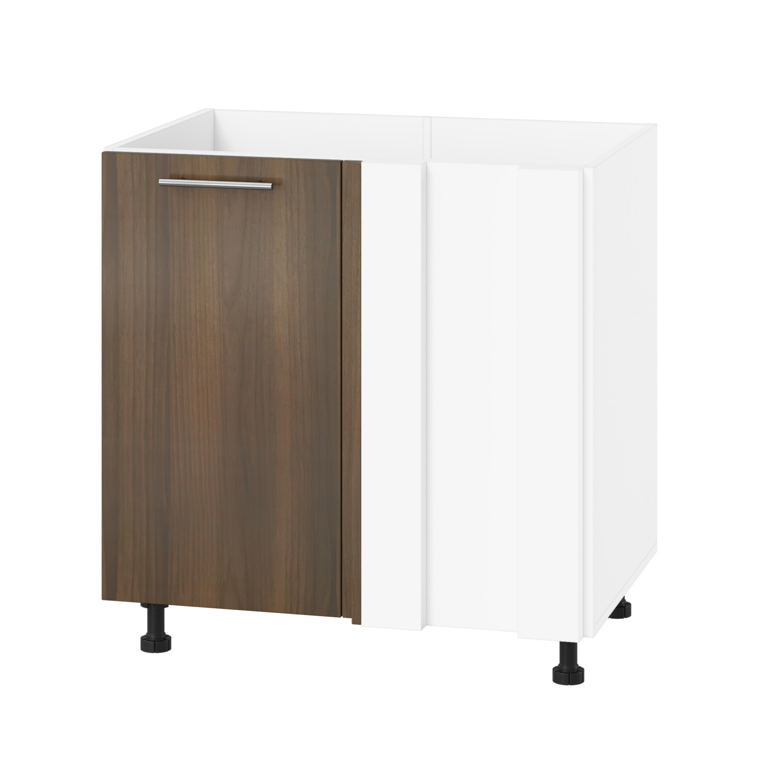 Корпус Стандарт білий, фасад Стандарт горіх темний 103 80-100х72х52 Корпус Стандарт білий, фасад Стандарт горіх темний 103 80-100х72х52