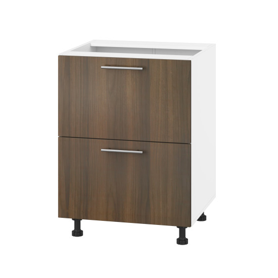 Корпус Стандарт білий, фасад Стандарт горіх темний 120.SM-60x72x52