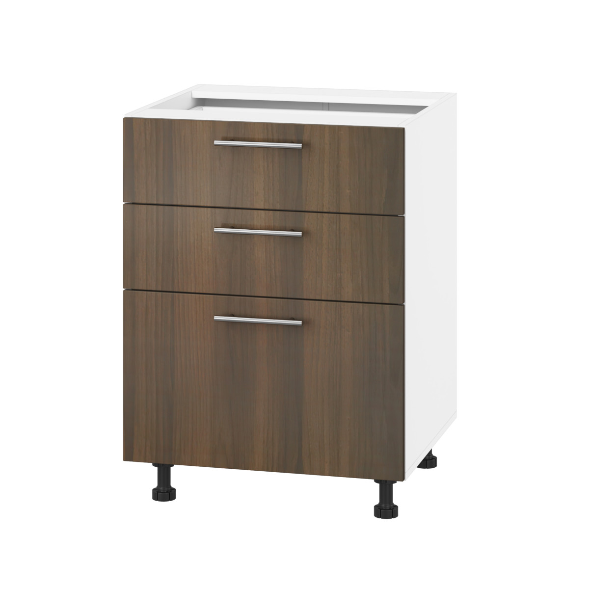 Корпус Стандарт білий, фасад Стандарт горіх темний 130.SM 60х72х52