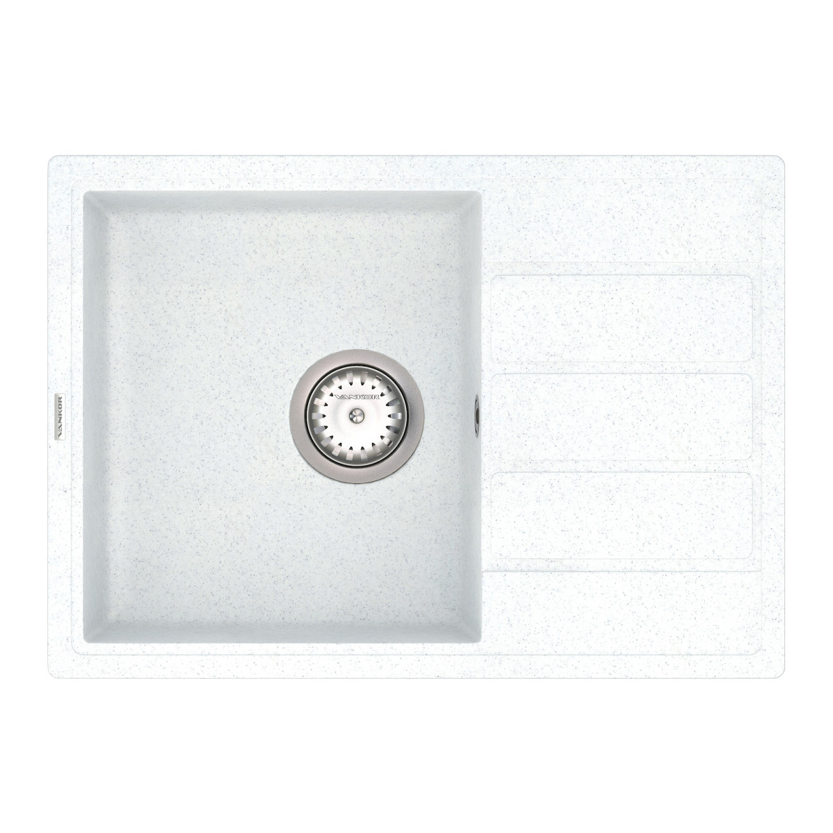 Кухонна мийка VANKOR Easy EMP 02.62 White stone + сифон VANKOR