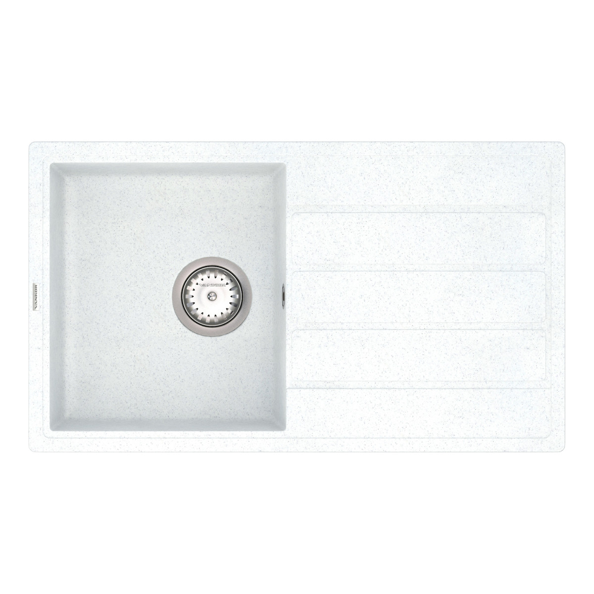 Кухонна мийка VANKOR Easy EMP 02.76 White stone + сифон VANKOR