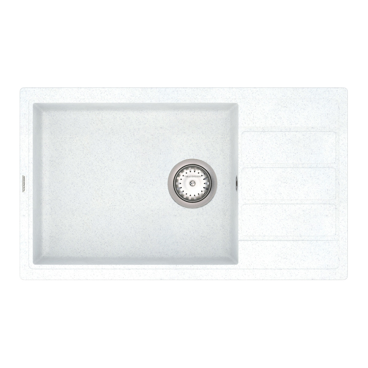 Кухонна мийка VANKOR Easy EMP 02.76 XL White stone + сифон VANKOR