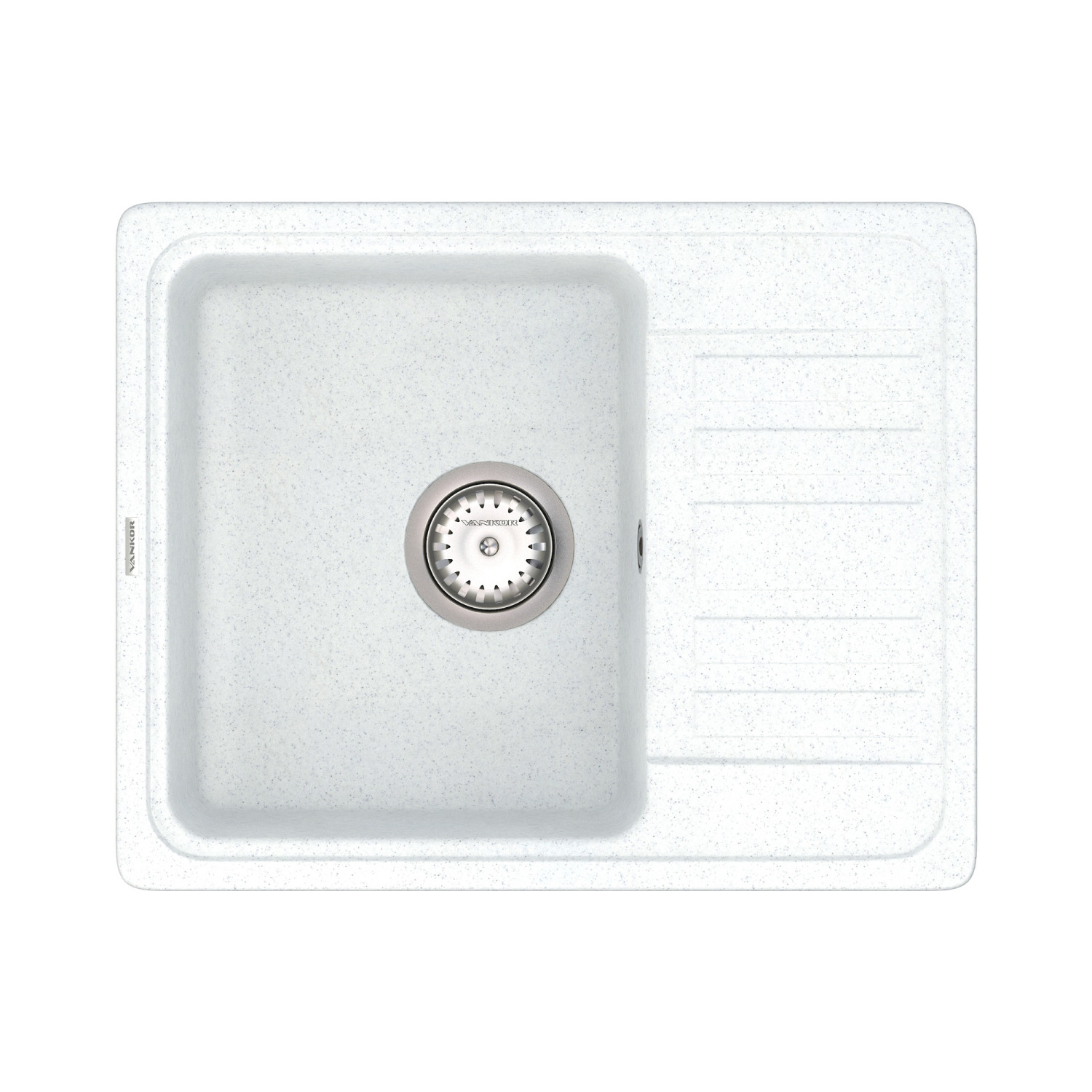 Кухонна мийка VANKOR Hope HMP 02.57 White stone + сифон VANKOR