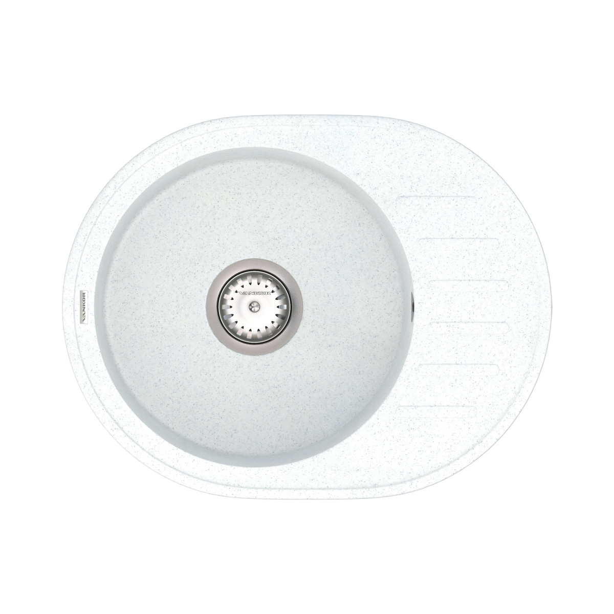 Кухонна мийка VANKOR Lira LMO 02.57 White stone + сифон VANKOR