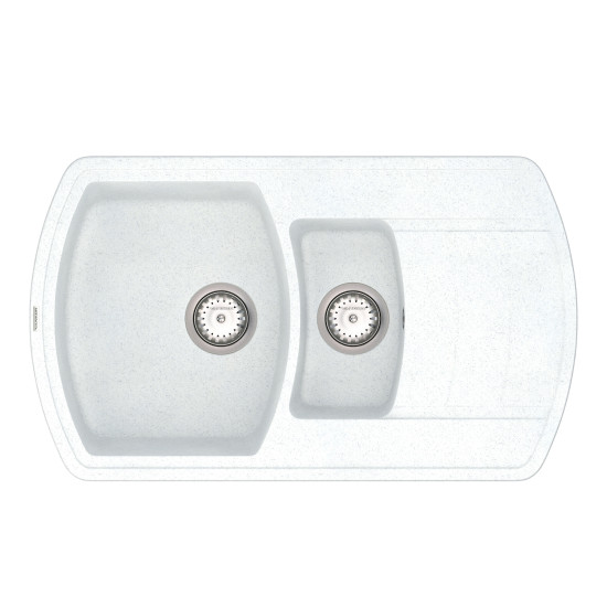 Кухонна мийка VANKOR Norton NMP 04.86 White stone + сифон VANKOR