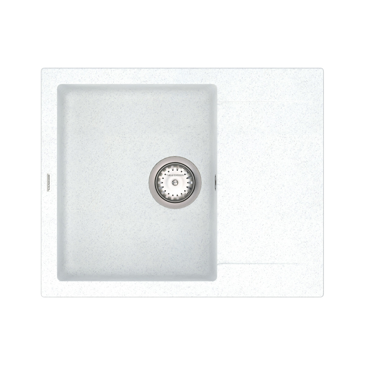 Кухонна мийка VANKOR Orman OMP 02.61 White stone + сифон VANKOR