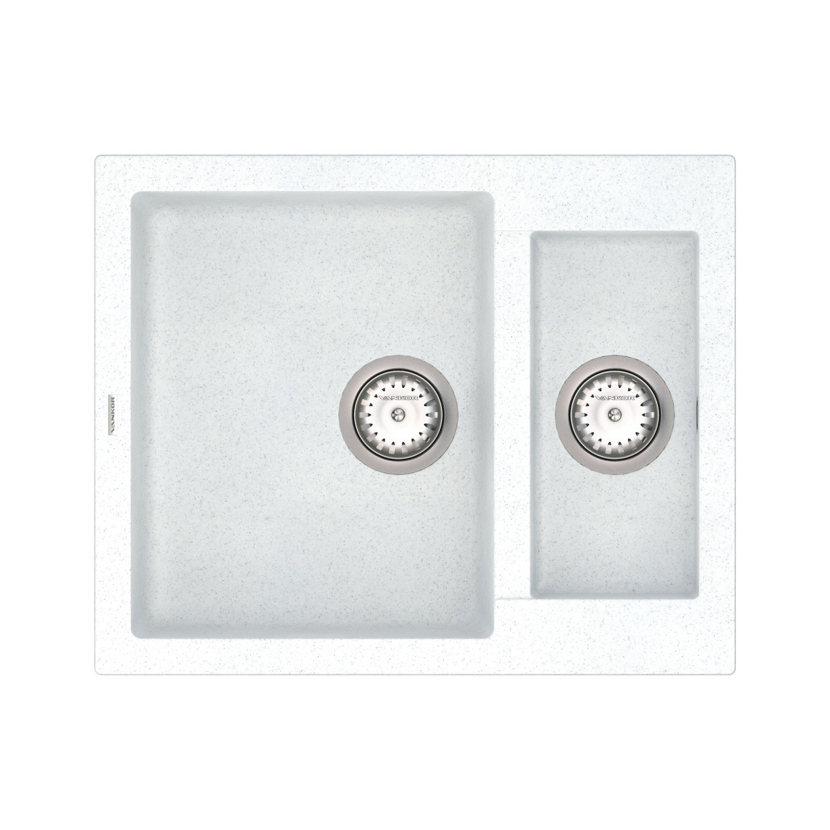 Кухонна мийка VANKOR Orman OMP 03.61 White stone + сифон VANKOR